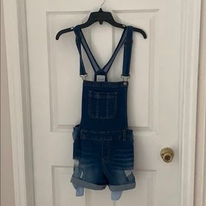 Denim shorts overalls